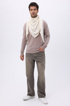 Oversized Driehoekige Effen Bandana Sjaal Bandana Sora - Wit - Heren