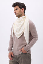Oversized Driehoekige Effen Bandana Sjaal Bandana Sora - Wit - Heren