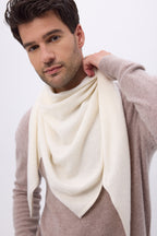 Oversized Driehoekige Effen Bandana Sjaal Bandana Sora - Wit - Heren