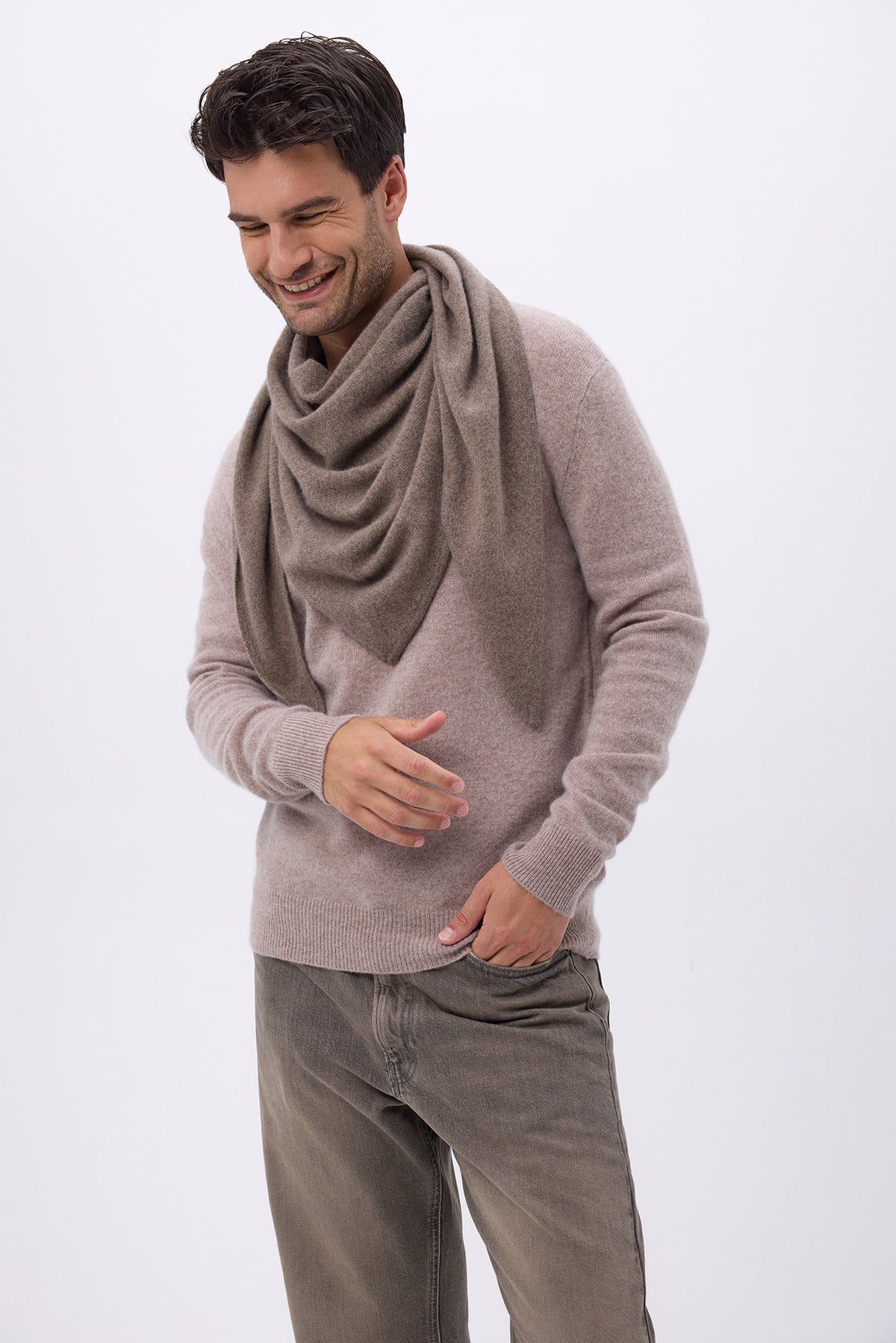 Echarpe Bandana Oversize Triangle Unie Bandana Sora - Noisette - Homme