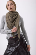 Echarpe Bandana Oversize Triangle Unie Bandana Sora - Vert Khaki - Femme