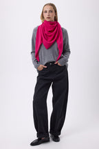 Grote Driehoekige Effen Bandanasjaal Bandana Sora - Fuchsia - Dames