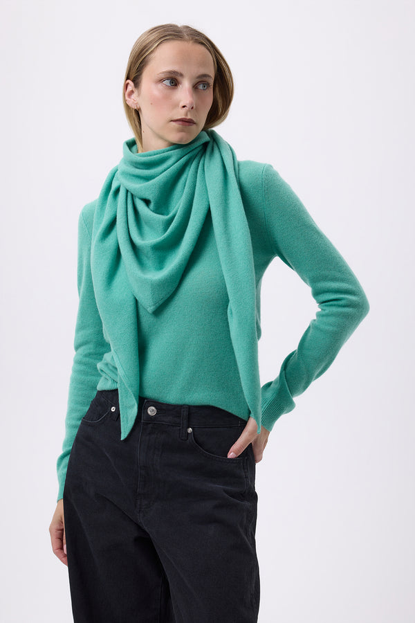 Echarpe Bandana Oversize Triangle Unie Bandana Sora - Vert Pastel - Femme