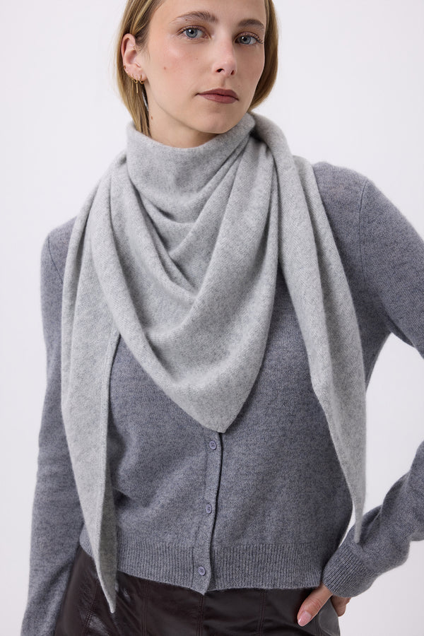 Echarpe Bandana Oversize Triangle Unie Bandana Sora - Gris Clair - Femme
