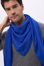 Bufanda bandana triangular oversize lisa Bandana Sora - Azul rey - Hombre