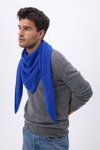 Bufanda bandana triangular oversize lisa Bandana Sora - Azul rey - Hombre