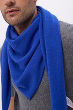 Bufanda bandana triangular oversize lisa Bandana Sora - Azul rey - Hombre