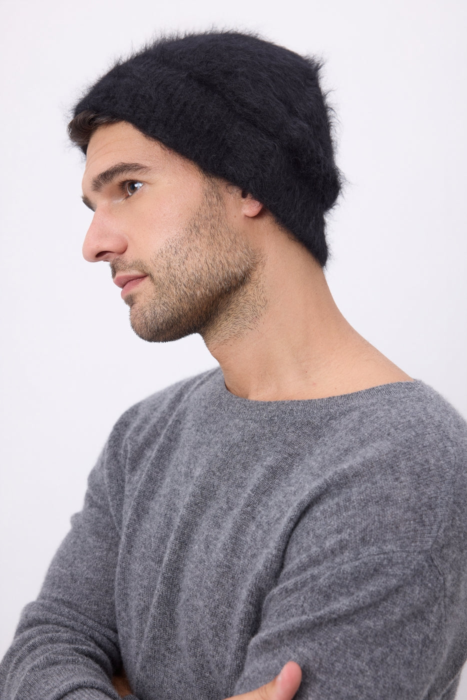 Beanie – Brushed Cashmere Soren - Noir - Mixte