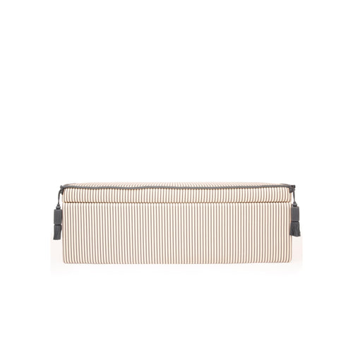 Pouf De Rangement Soliman - Agathe Marine - 126 X 45 X H 40 Cm