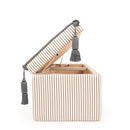 Pouf De Rangement Soliman - Agathe Marine - 126 X 45 X H 40 Cm