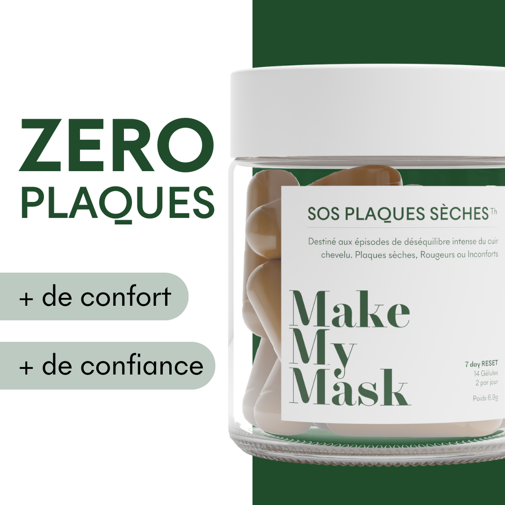 Zero patches, more comfort and more confidence with MakeMyMask's SOS Dry Patches supplement, which fights psoriasis and dry patches & dandruff