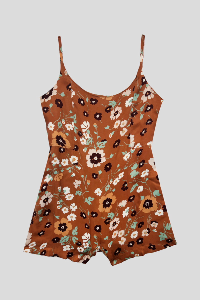 Short sleeveless packshot jumpsuit - Brown