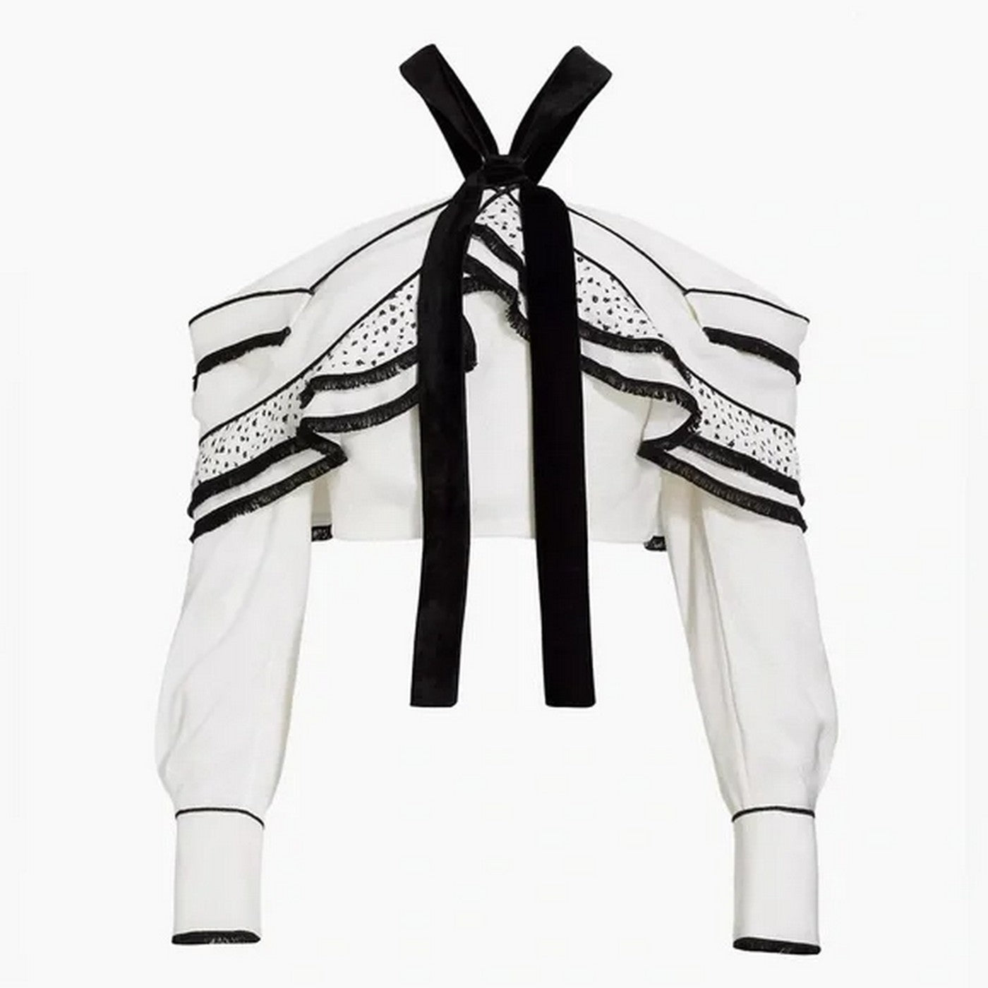 Proenza Schouler - Top de Crepé de Viscosa Texturizada - Blanco Multicolor - Mujer
