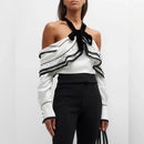 Proenza Schouler - Textured Viscose Crepe Top - White Multi - Femme