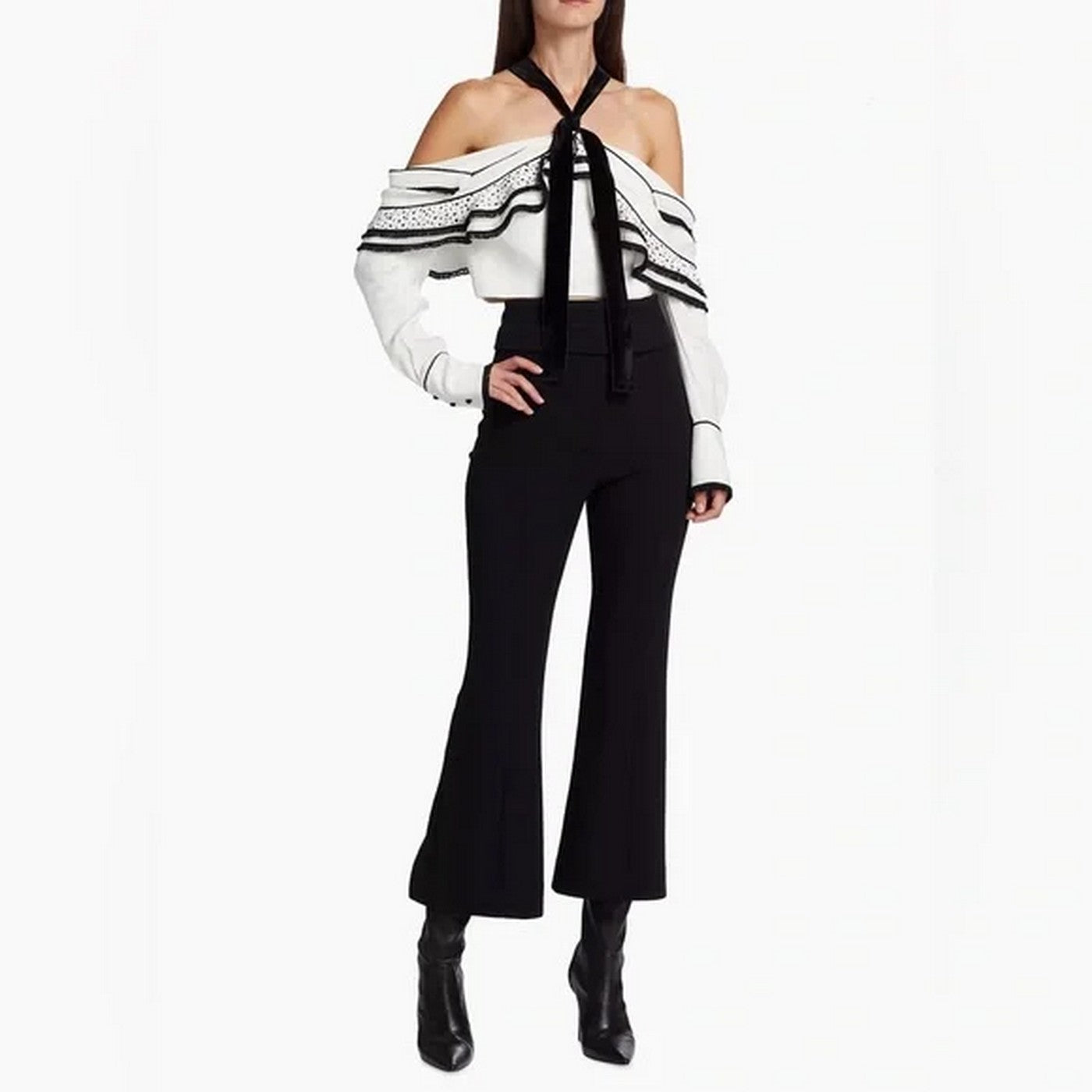 Proenza Schouler - Top de Crepé de Viscosa Texturizada - Blanco Multicolor - Mujer