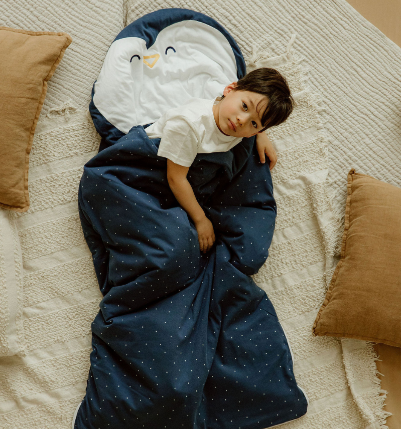 Sac De Couchage 4 Saisons Pingouin Coton - Bleu