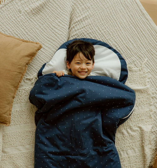 Sac De Couchage 4 Saisons Pingouin Coton - Bleu