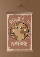 Póster escolar de lona con marco magnético de madera-Power to Nature - studioloco