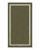 Serviette de plage Unie 90x170 cm - Vert Olive / Crème