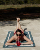 Serviette De Plage Unie - Gris / Crème