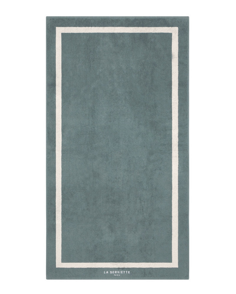 Serviette De Plage Unie - Gris / Crème