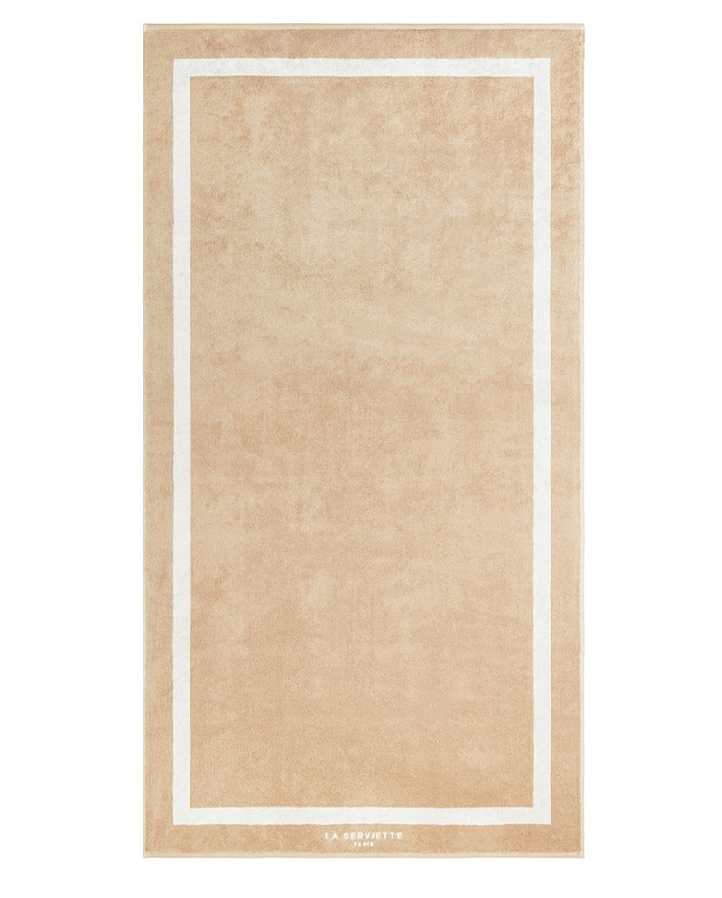 Serviette De Plage Unie - Sable / Crème
