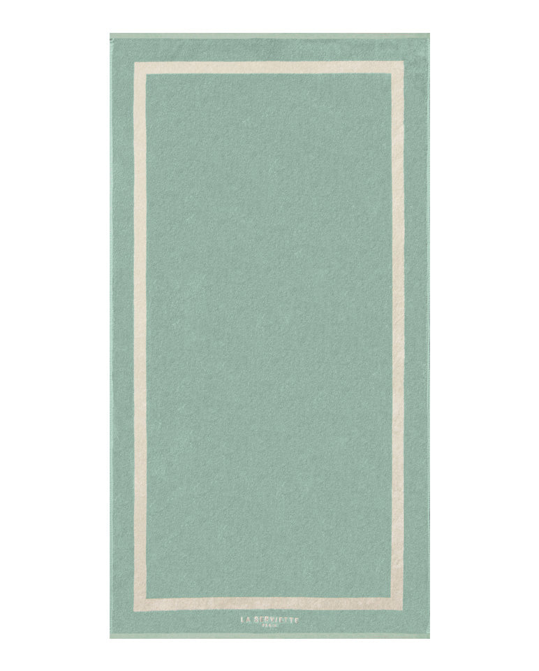 Telo Mare Tinta Unita - Verde Acqua e Crema