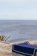 Serviette De Plage XXL Unie - Bleu Océan / Crème