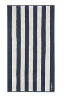 Serviette De Plage Rayures - Bleu Océan / Crème