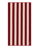 Serviette De Plage Rayures - Rouge Grenat / Crème