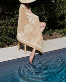 Serviette De Plage Croco - Sable / Crème