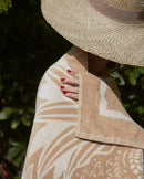 Serviette De Plage Croco - Sable / Crème