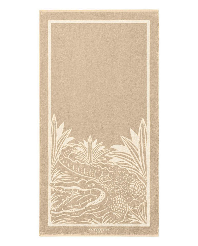 Serviette De Plage Croco - Sable / Crème