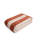Serviette De Plage XXL Rayures - Rouille / Crème