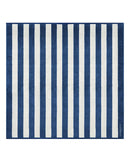 Serviette De Plage XXL Rayures - Bleu Océan / Crème