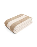 Serviette De Plage XXL Rayures - Sable / Crème