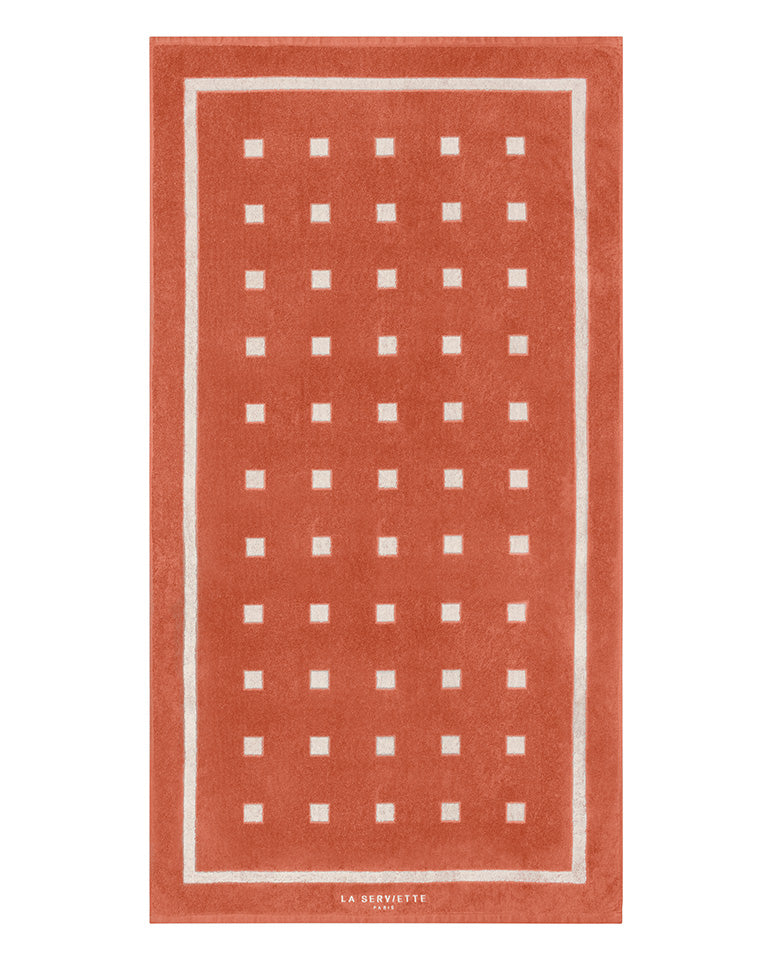 Serviette De Plage Square - Rouille / Crème