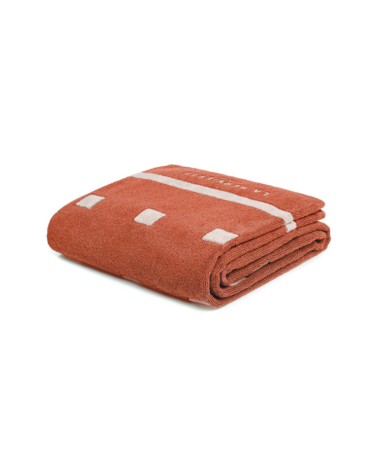 Serviette De Plage Square - Rouille / Crème