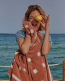 Serviette De Plage Square - Rouille / Crème