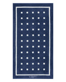 Serviette De Plage Square - Bleu Océan / Crème