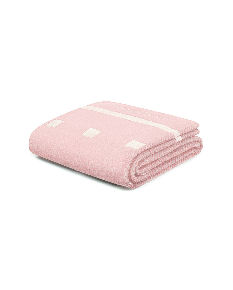 Serviette De Plage Square - Rose Nymphe / Crème