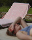 Serviette De Plage Square - Rose Nymphe / Crème