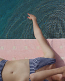 Serviette De Plage Square - Rose Nymphe / Crème