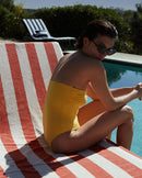 Serviette De Plage Rayures - Rouille / Crème