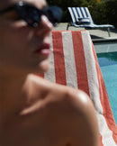 Serviette De Plage Rayures - Rouille / Crème