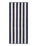 Serviette De Plage Rayures - Bleu Océan / Crème