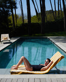 Serviette De Plage Rayures - Jaune Gold / Crème