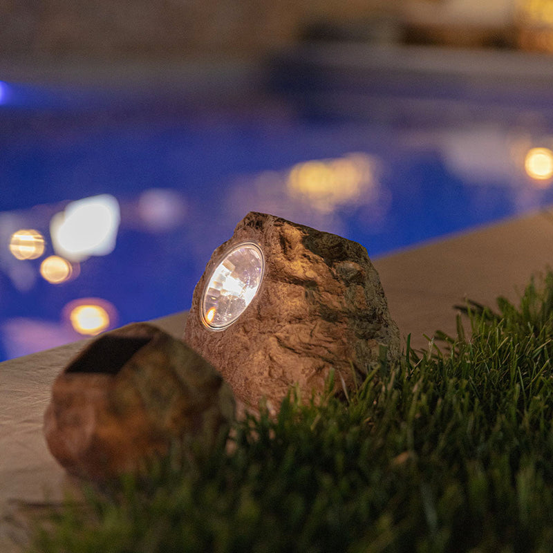 Solar Light Decoration - 3X Rocky Brown