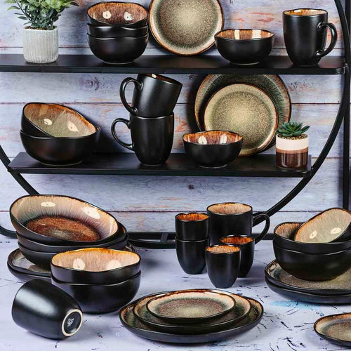 Service Complet Iris - 48 Pièces - Marron Sauvage