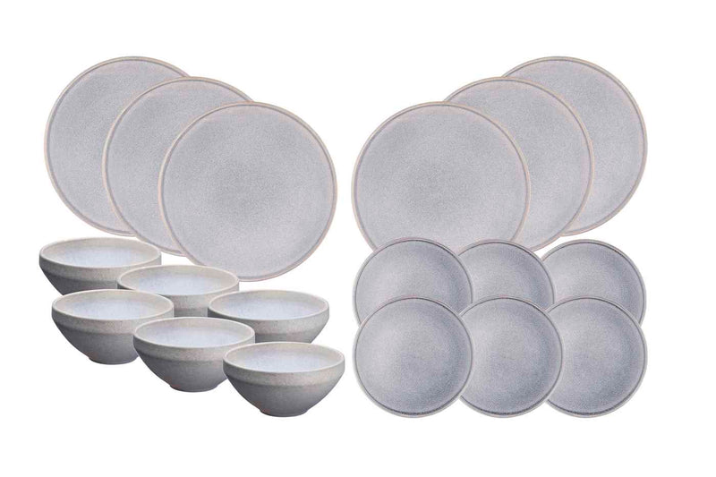 Service Les Essentiels Stone - 18 Pièces - Gris Lune